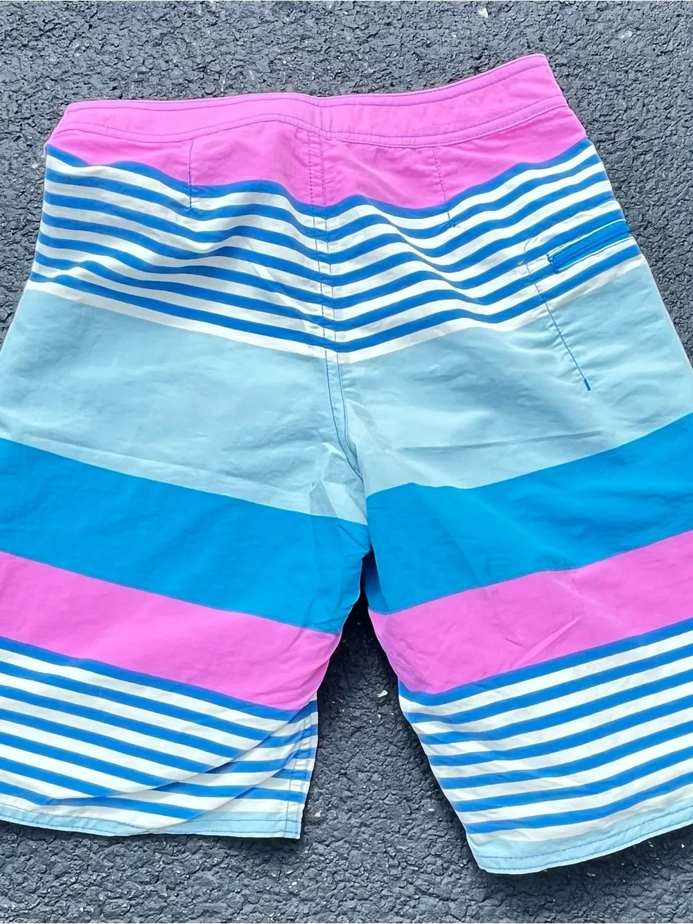 Patagonia Wavefarer Boardshorts Boys Size 10 Fitz Stripe Joya Blue